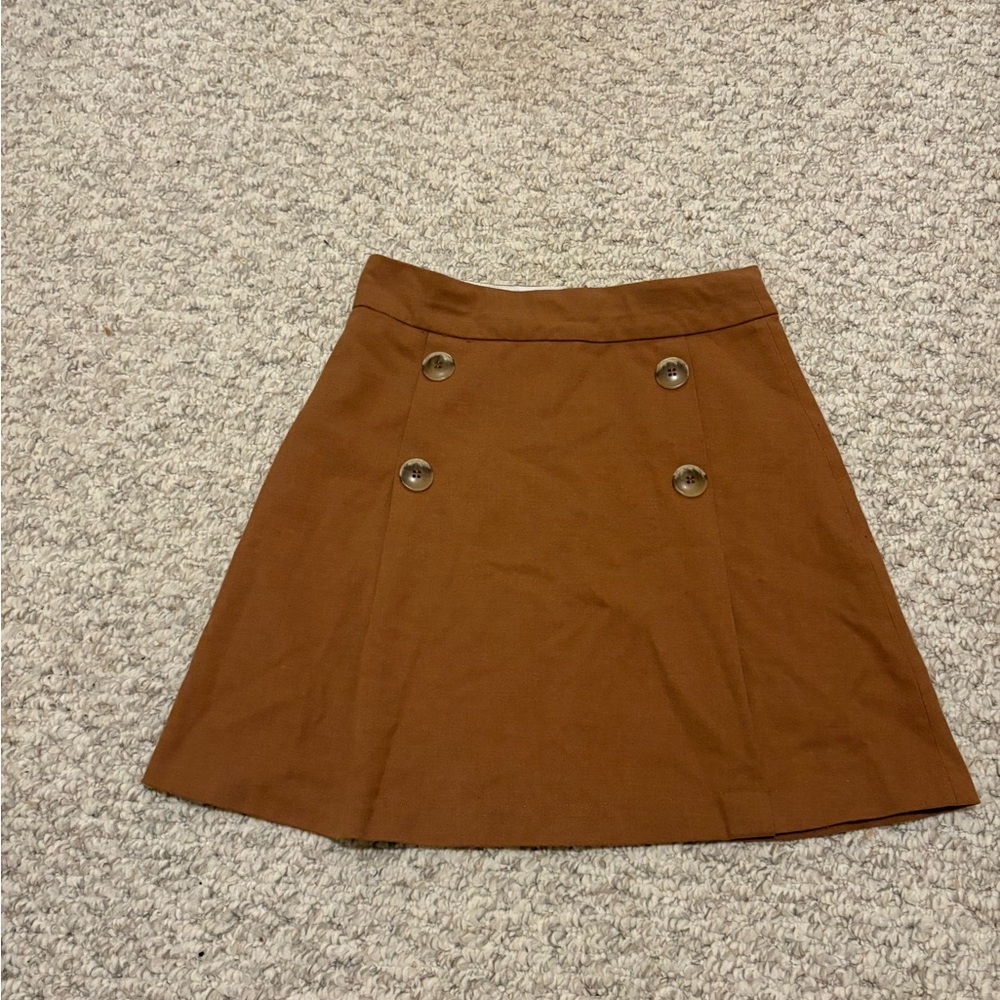 Elegant Brown Buttoned Women's Skirt